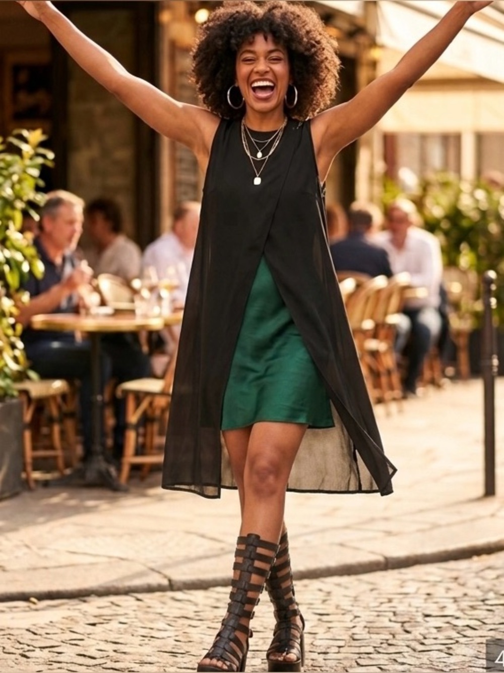 Soho Sheer Black High Slit Layering Dress Open Front Tunic—fabulous & versatile